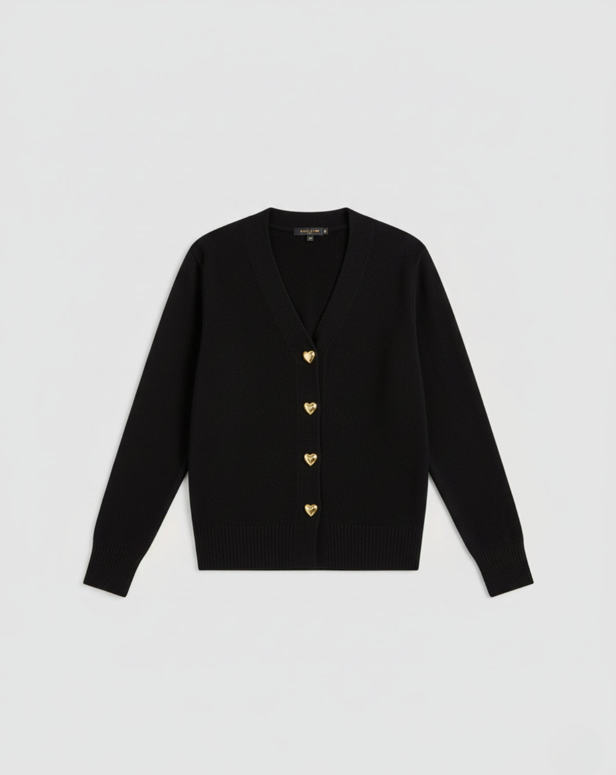 Elegancki wełniany kardigan z guzikami w kształcie serca