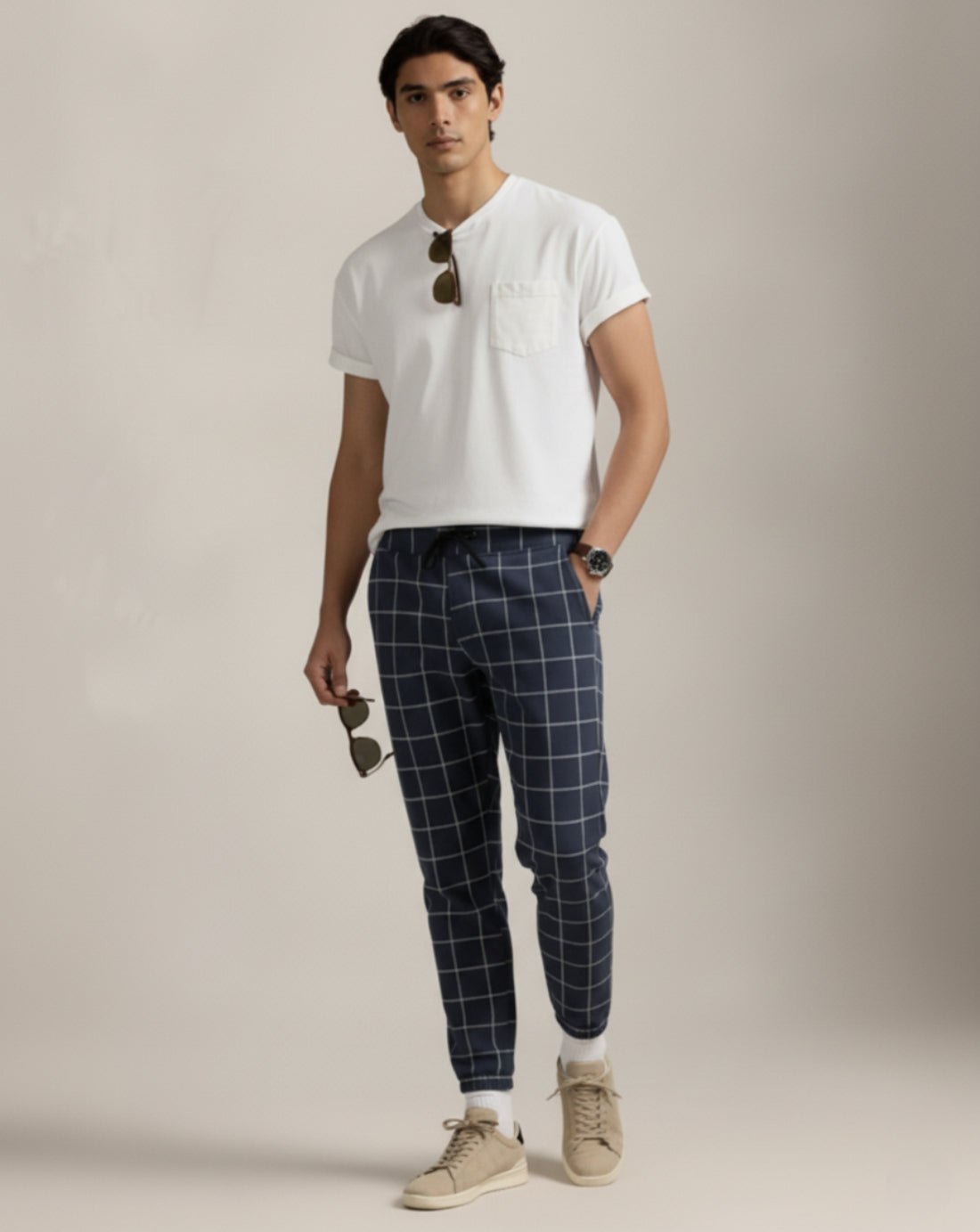 Spodnie dresowe Cotton Grid Check