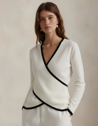 Elegance Wrap Knit Top