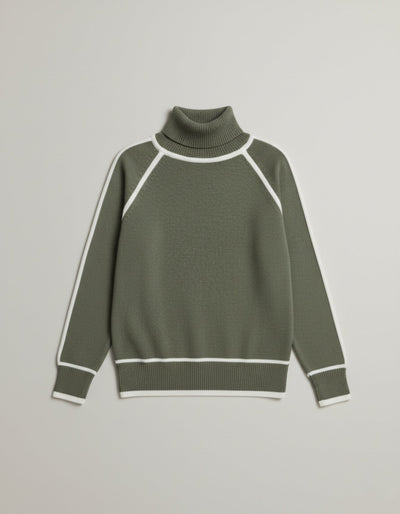 Golf z wełny z kontrastowym wykończeniem