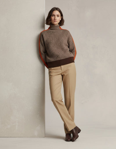 Sweter z golfem z wełny Heritage Chevron