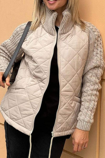 Gemma – Damska kurtka casualowa z dzianiny w jednolitym kolorze, zapinana na zamek