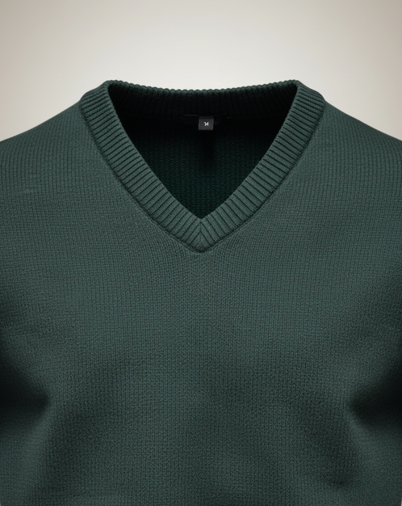 Sweter z dekoltem w serek Heritage Knit