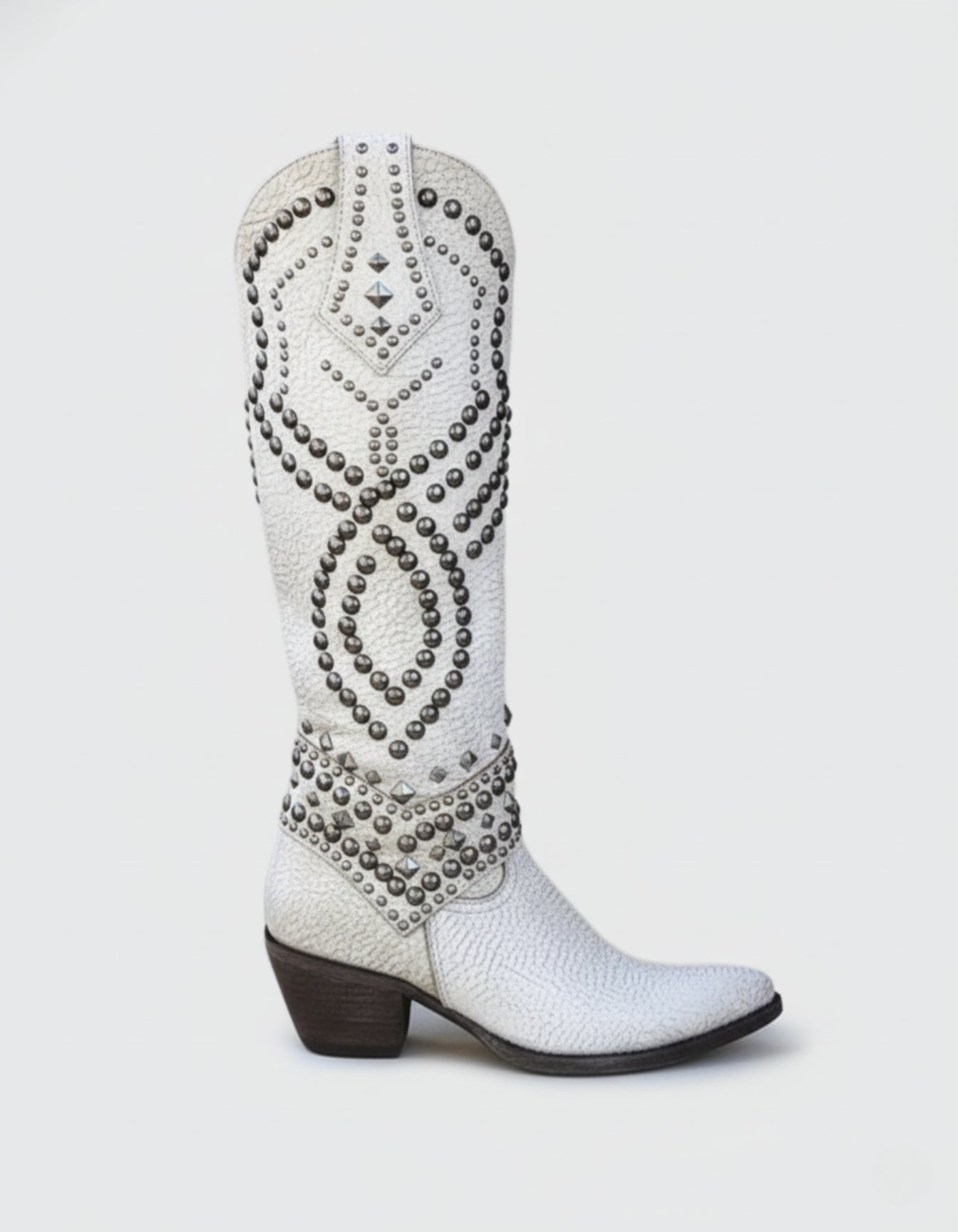 Skórzane buty kowbojskie z ćwiekami