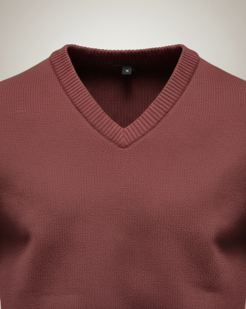 Sweter z dekoltem w serek Heritage Knit