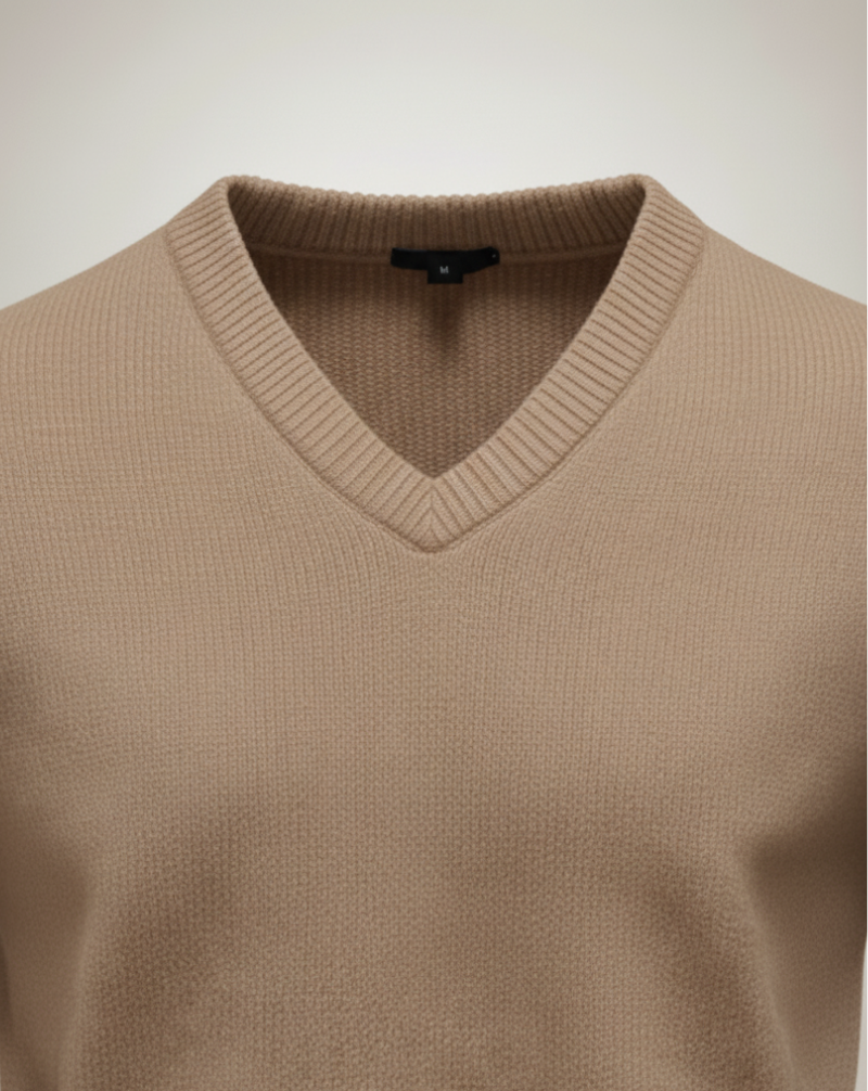 Sweter z dekoltem w serek Heritage Knit