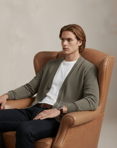 Elegancki dzianinowy kardigan z guzikami