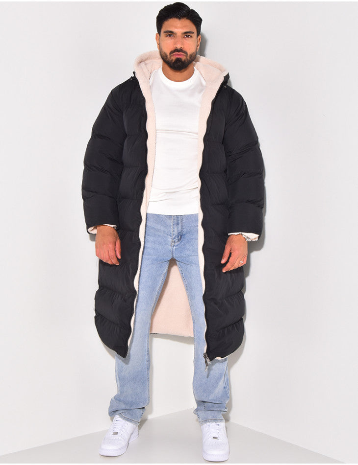PARKA MĘSKA CZARNO-BEŻOWA