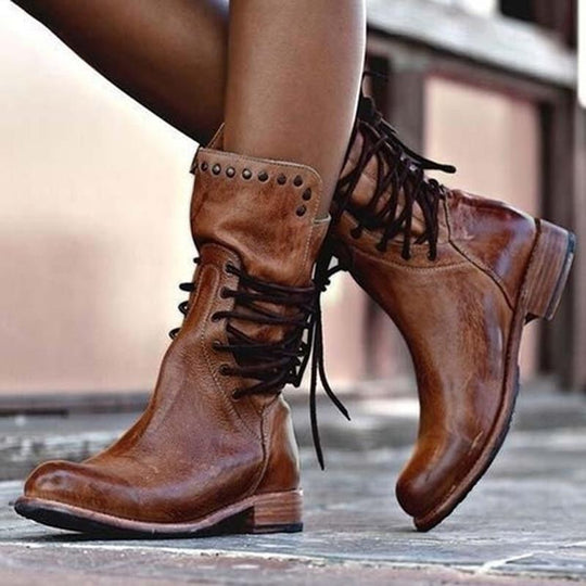 Pamela – skórzane buty ze sznurowadłami