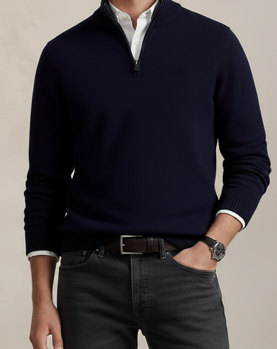 Sweter z dzianiny Heritage z zamkiem ćwierć