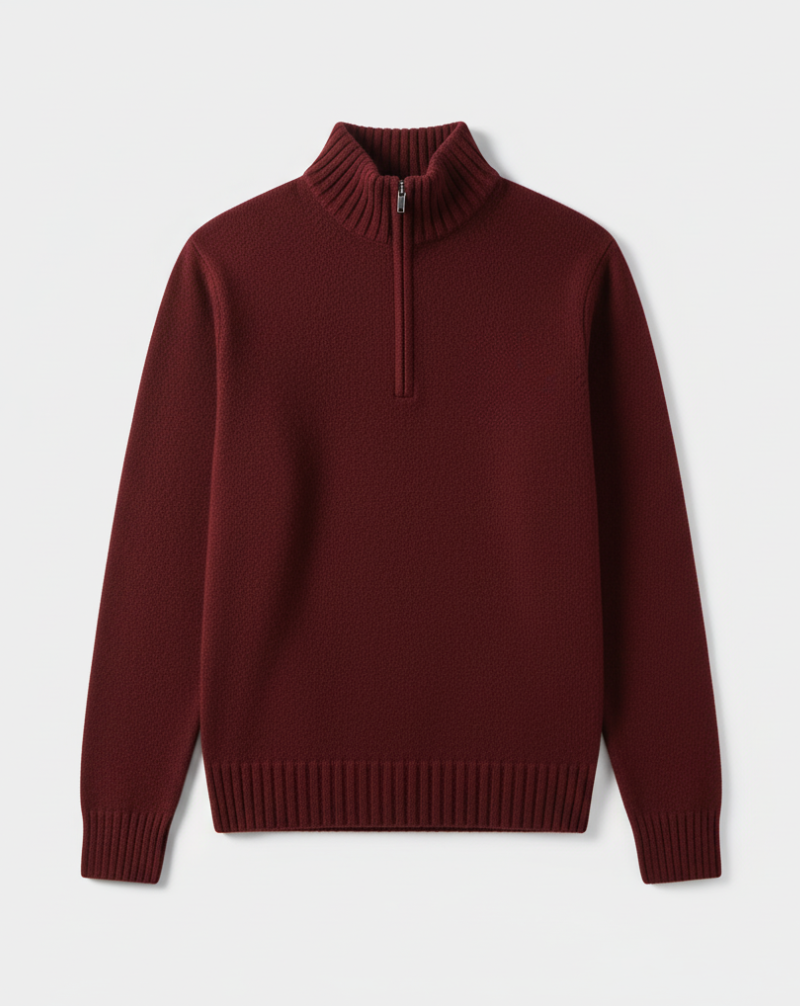 Sweter z dzianiny Heritage z zamkiem ćwierć