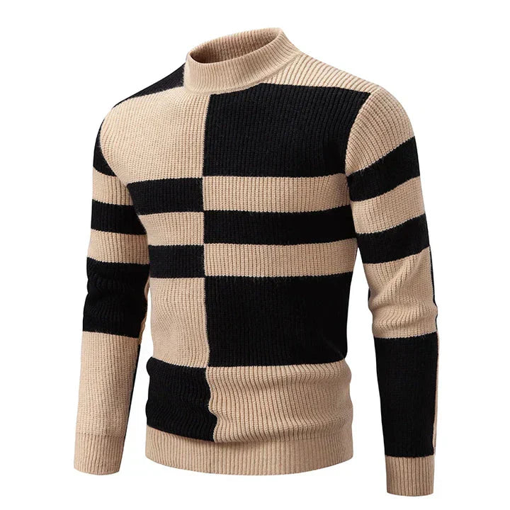 Leo - Jesienny sweter męski w kolorowym wzorze