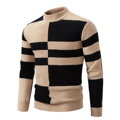 Leo - Jesienny sweter męski w kolorowym wzorze