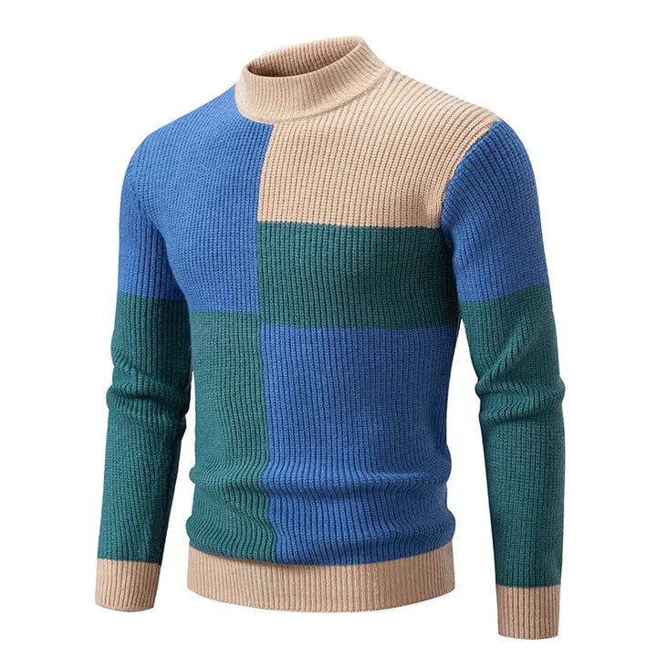 Leo - Jesienny sweter męski w kolorowym wzorze