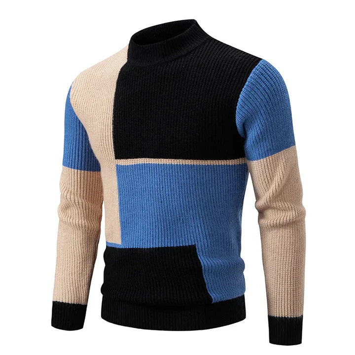 Leo - Jesienny sweter męski w kolorowym wzorze