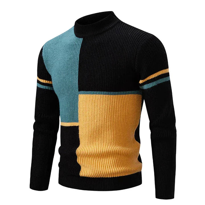 Leo - Jesienny sweter męski w kolorowym wzorze