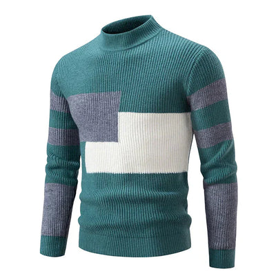 Leo - Jesienny sweter męski w kolorowym wzorze