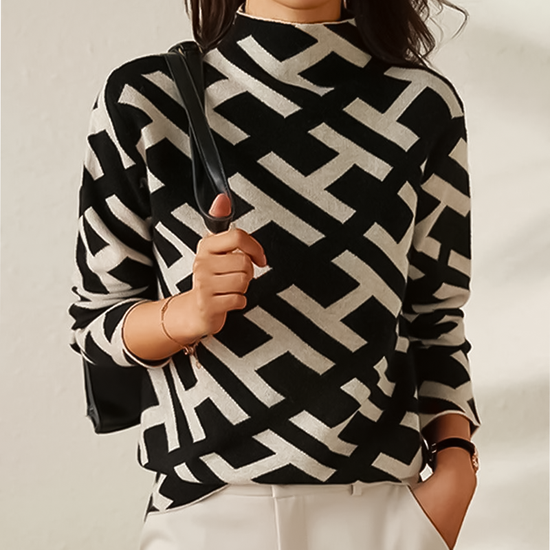 Sara – Sweter dzianinowy z eleganckimi detalami