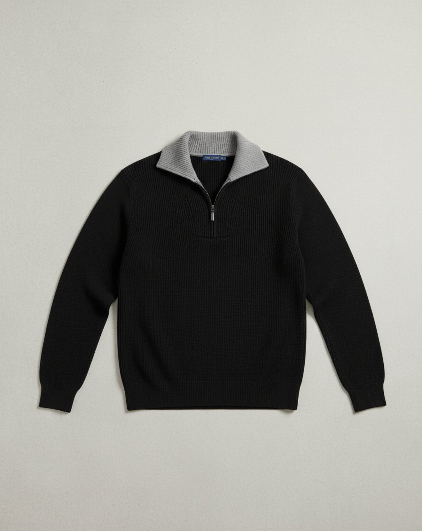 Sweter Heritage z kontrastowym kołnierzykiem i zamkiem błyskawicznym o długości 1/4