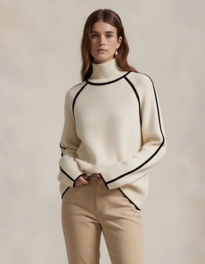 Sweter z golfem Heritage Contrast