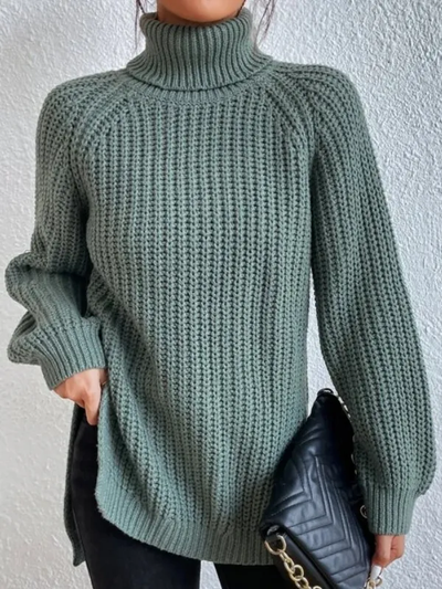 Helena – bawełniany golf z rękawami typu raglan i rozcięciem u dołu