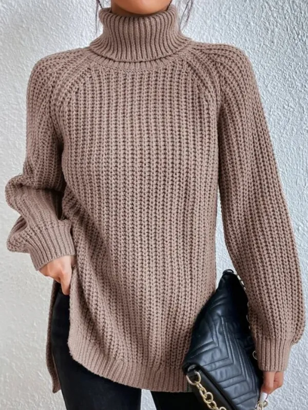 Helena – bawełniany golf z rękawami typu raglan i rozcięciem u dołu