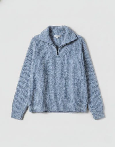 Sweter z dzianiny Heritage z zamkiem ćwierć