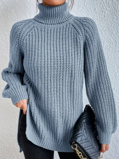Helena – bawełniany golf z rękawami typu raglan i rozcięciem u dołu