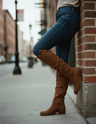 Klasyczne wysokie buty zamszowe