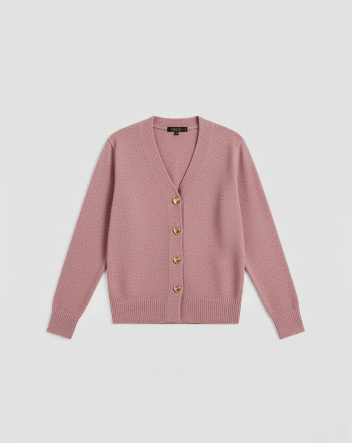 Elegancki wełniany kardigan z guzikami w kształcie serca