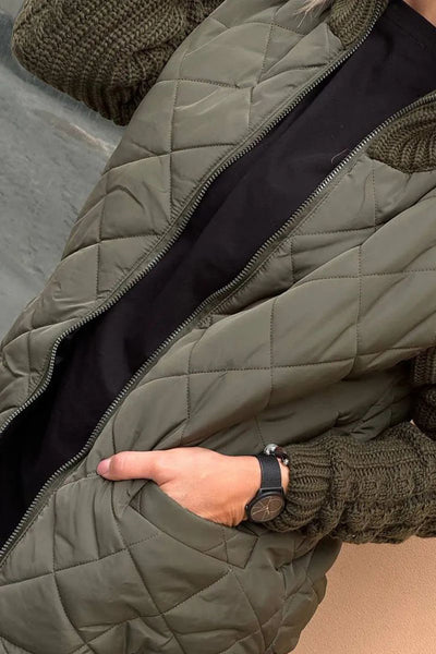Gemma – Damska kurtka casualowa z dzianiny w jednolitym kolorze, zapinana na zamek