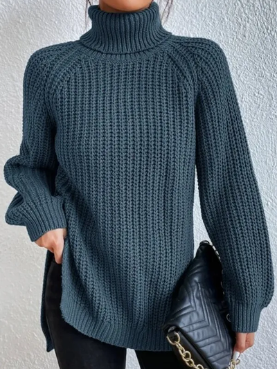 Helena – bawełniany golf z rękawami typu raglan i rozcięciem u dołu