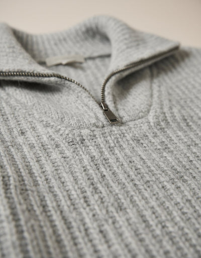 Sweter z dzianiny Heritage z zamkiem ćwierć