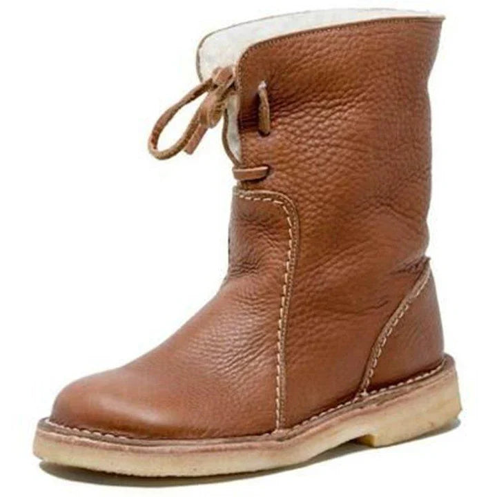 Elena - Wodoodporne buty ze skóry polarowej z wełnianą podszewką