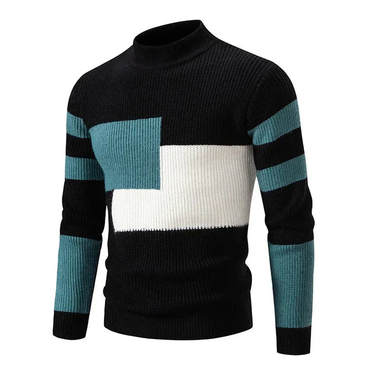 Leo - Jesienny sweter męski w kolorowym wzorze