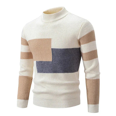 Leo - Jesienny sweter męski w kolorowym wzorze