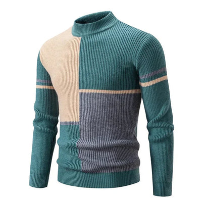 Leo - Jesienny sweter męski w kolorowym wzorze