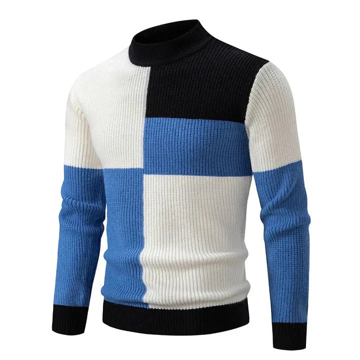 Leo - Jesienny sweter męski w kolorowym wzorze