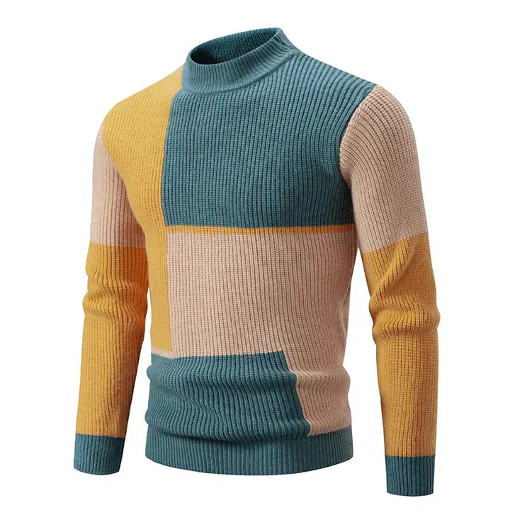 Leo - Jesienny sweter męski w kolorowym wzorze