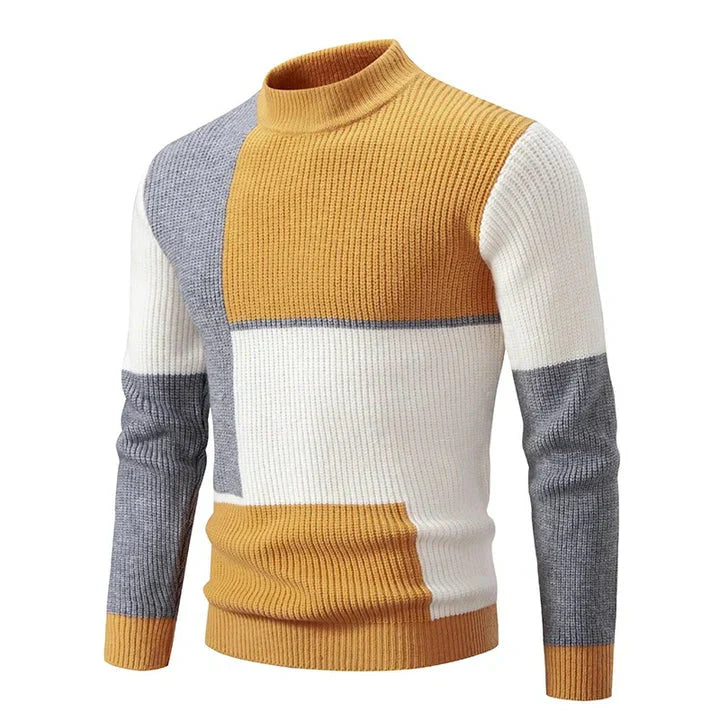 Leo - Jesienny sweter męski w kolorowym wzorze